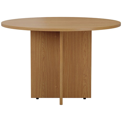 Jemini Round Meeting Table, 1100mm Wide, Oak