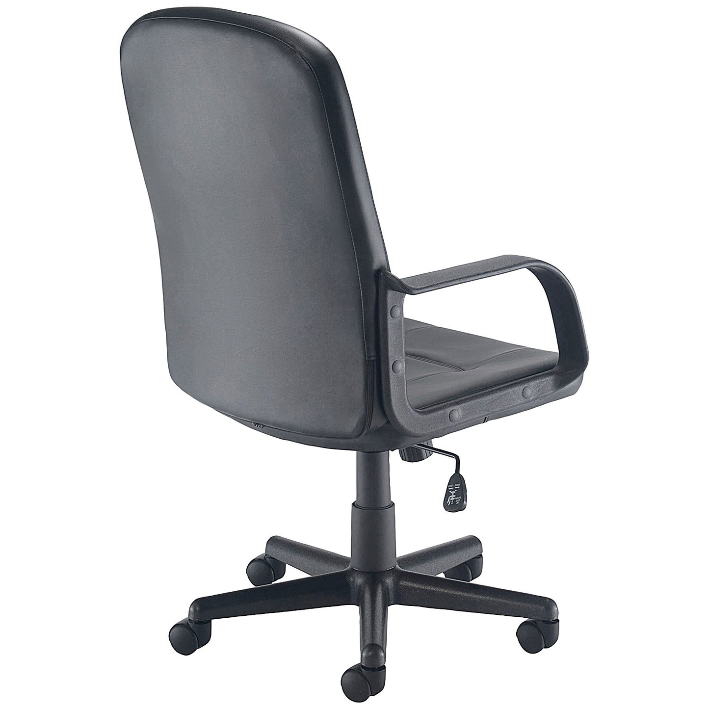 Jemini Jack 2 Executive Polyurethane Swivel Chair with Fixed Arms, Black
