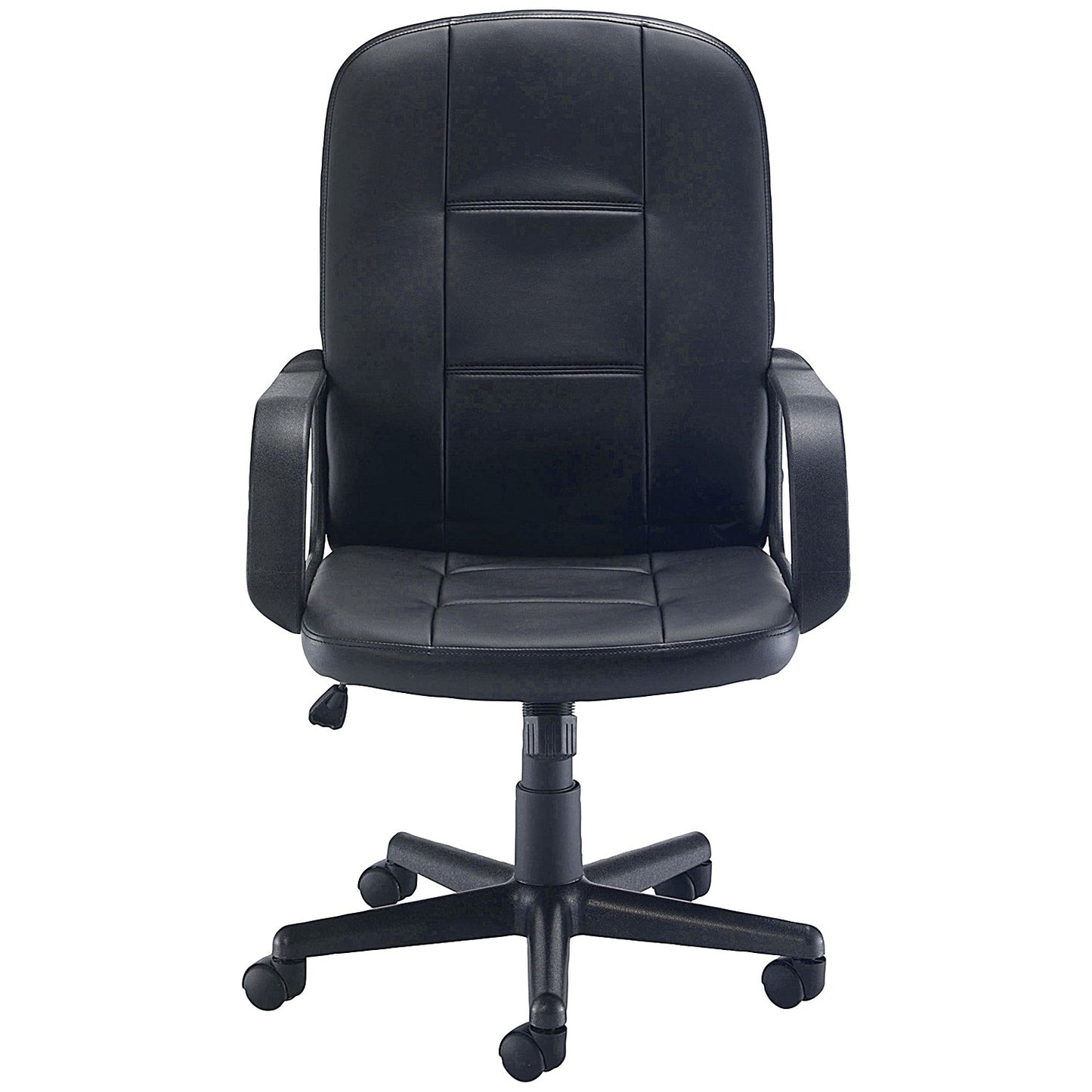 Jemini Jack 2 Executive Polyurethane Swivel Chair with Fixed Arms, Black