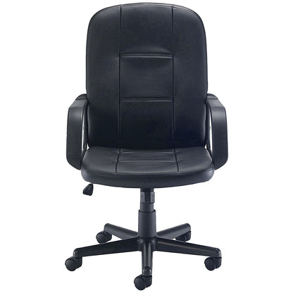 Jemini Jack 2 Executive Polyurethane Swivel Chair with Fixed Arms, Black