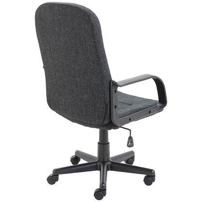 Jemini Jack 2 Executive Fabric Swivel Chair with Fixed Arms, Charcoal