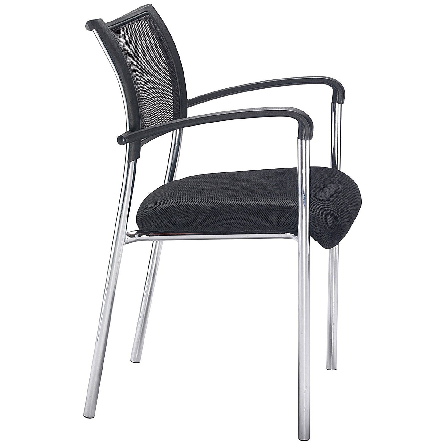 Jemini Jupiter Mesh Back Conference Chair with Arms, Black/Chrome