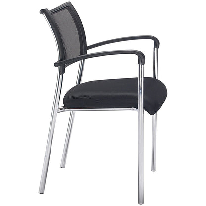 Jemini Jupiter Mesh Back Conference Chair with Arms, Black/Chrome