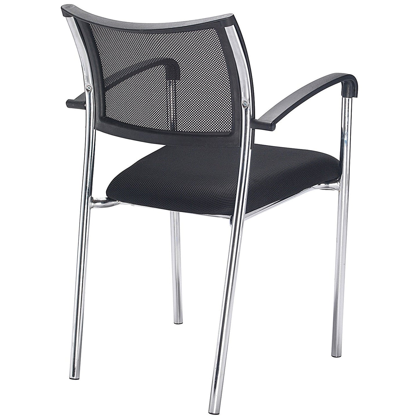 Jemini Jupiter Mesh Back Conference Chair with Arms, Black/Chrome