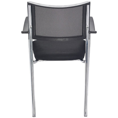 Jemini Jupiter Mesh Back Conference Chair with Arms, Black/Chrome