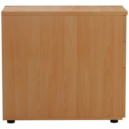 First 3 Drawer Desk High Pedestal, 800mm Deep, Beech