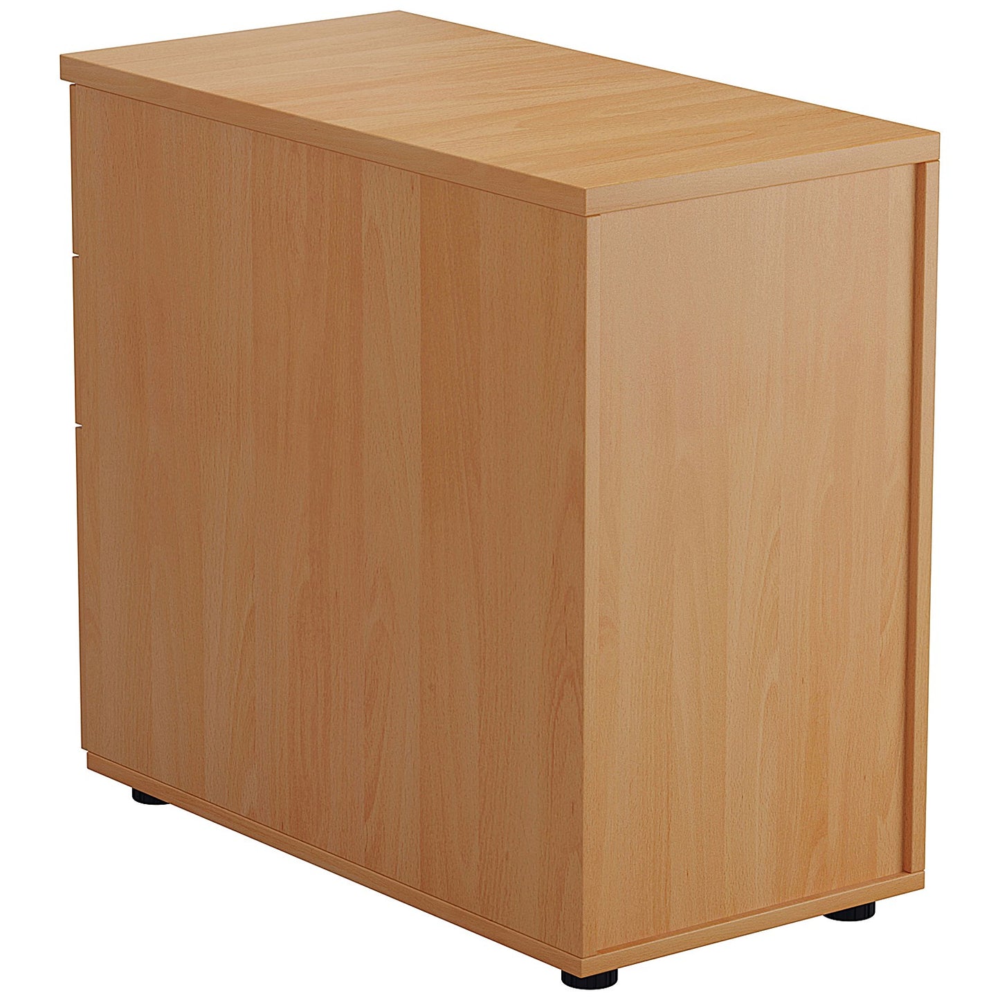 First 3 Drawer Desk High Pedestal, 800mm Deep, Beech