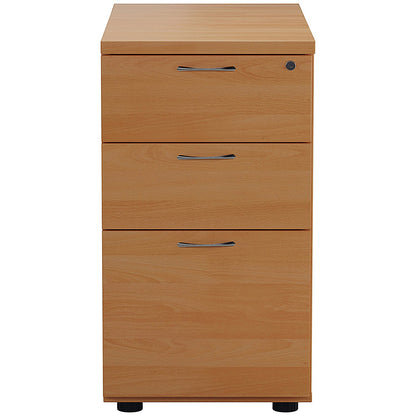 First 3 Drawer Desk High Pedestal, 800mm Deep, Beech