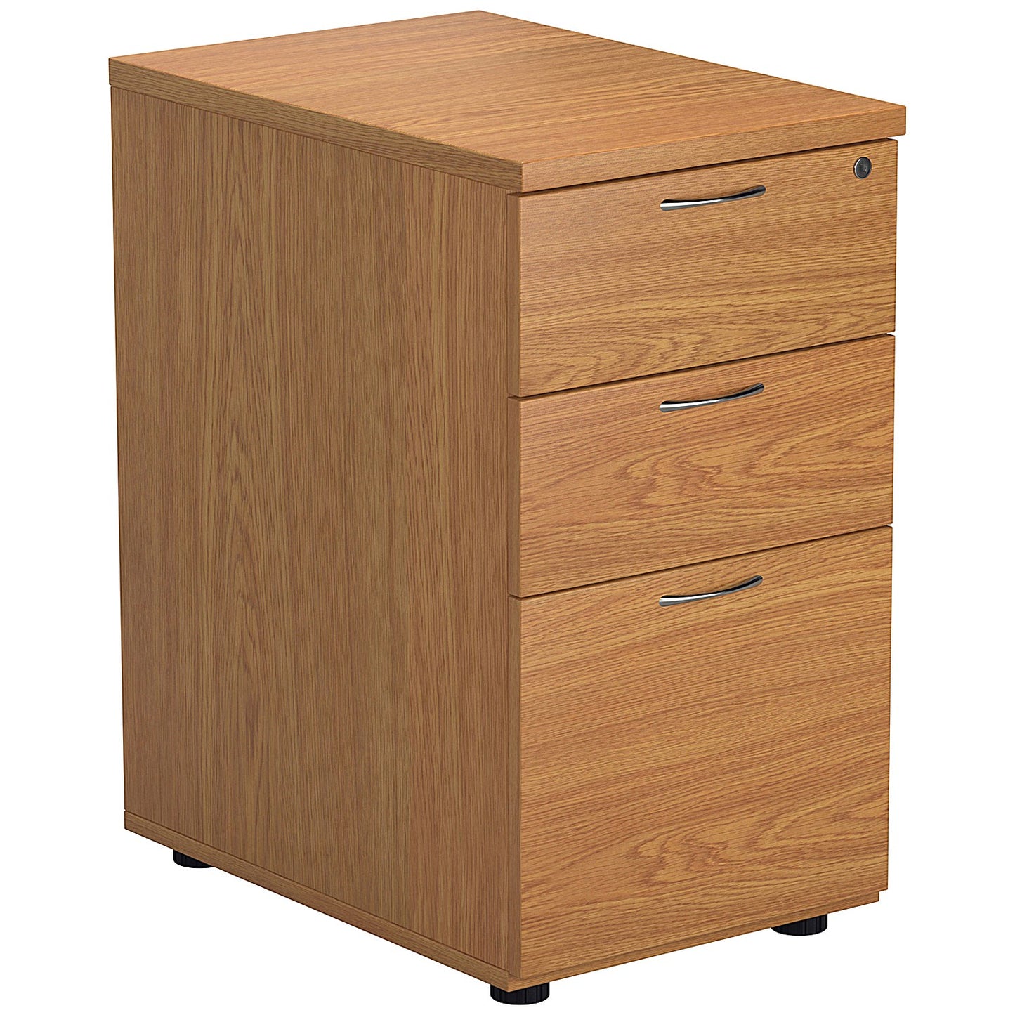 First 3 Drawer Desk High Pedestal, 800mm Deep, Oak
