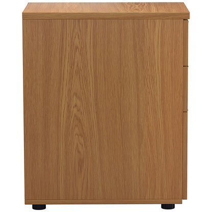 First 3 Drawer Desk High Pedestal, 800mm Deep, Oak