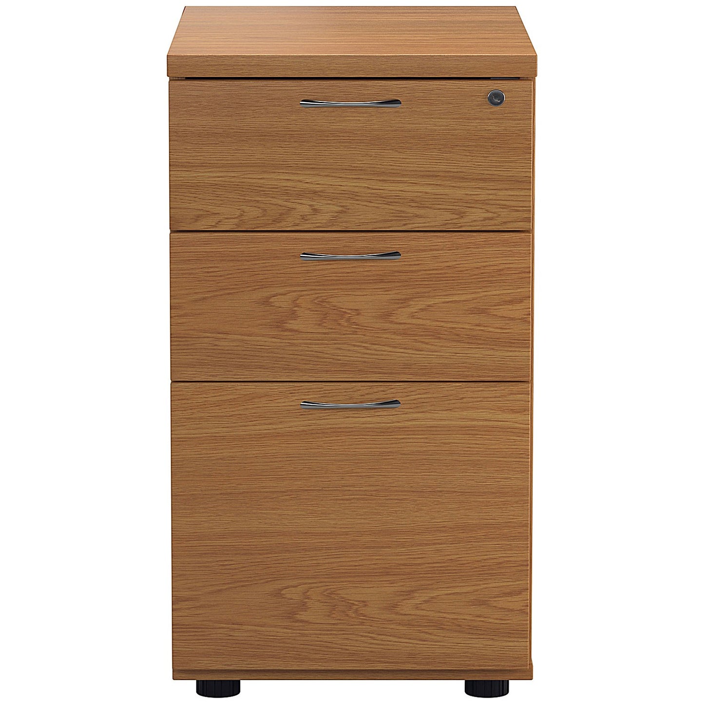 First 3 Drawer Desk High Pedestal, 800mm Deep, Oak
