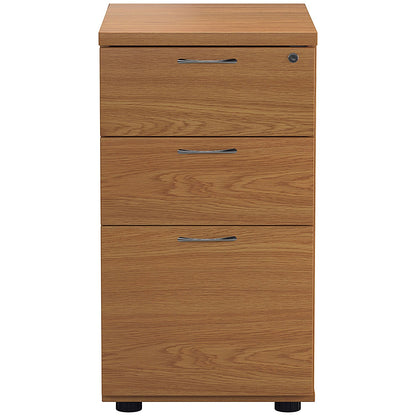 First 3 Drawer Desk High Pedestal, 800mm Deep, Oak