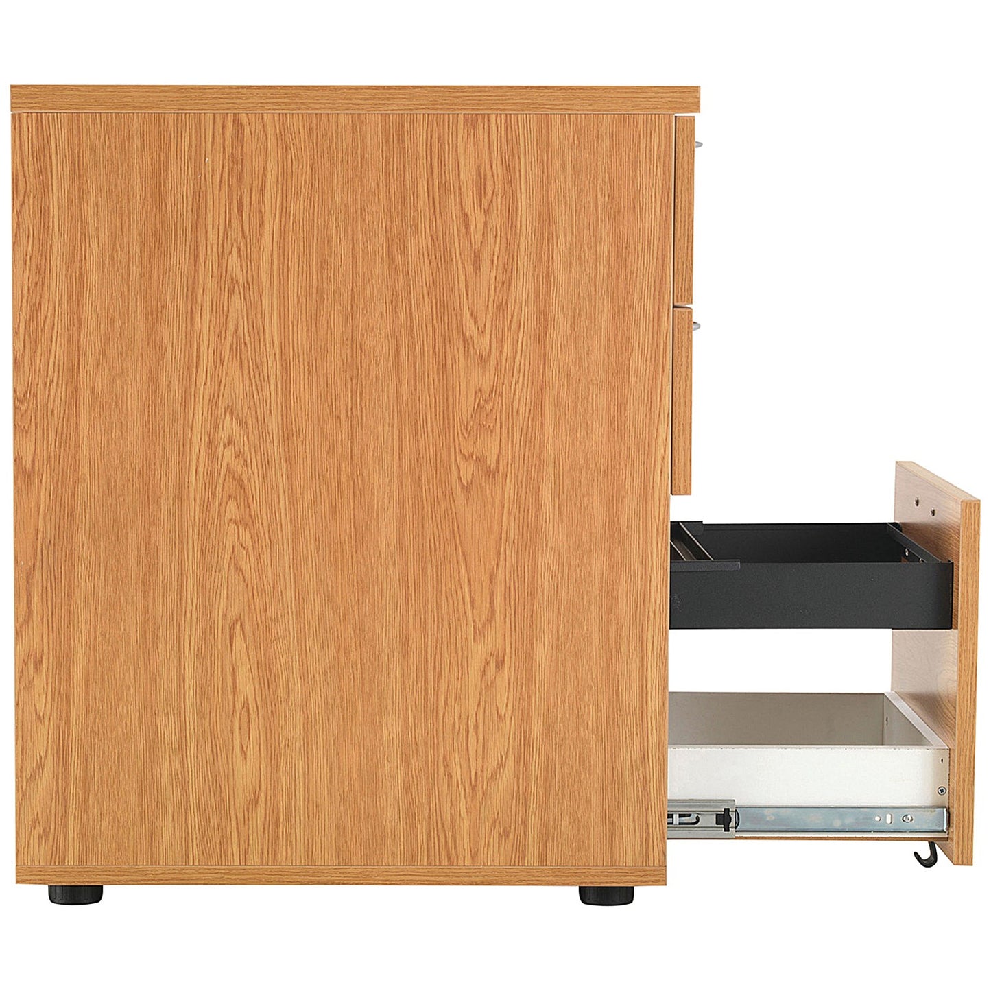 First 3 Drawer Desk High Pedestal, 800mm Deep, Oak