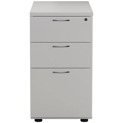 First 3 Drawer Desk High Pedestal, 800mm Deep, White