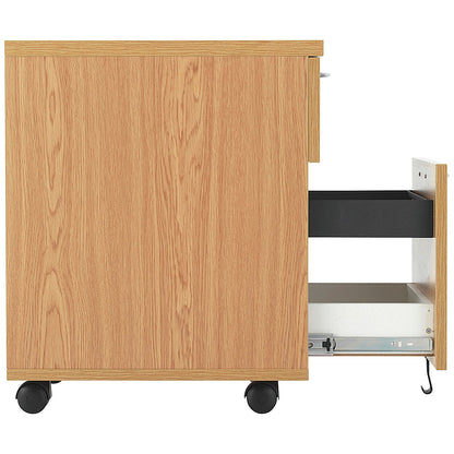 First 2 Drawer Mobile Pedestal, Oak