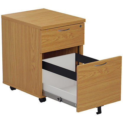 First 2 Drawer Mobile Pedestal, Oak