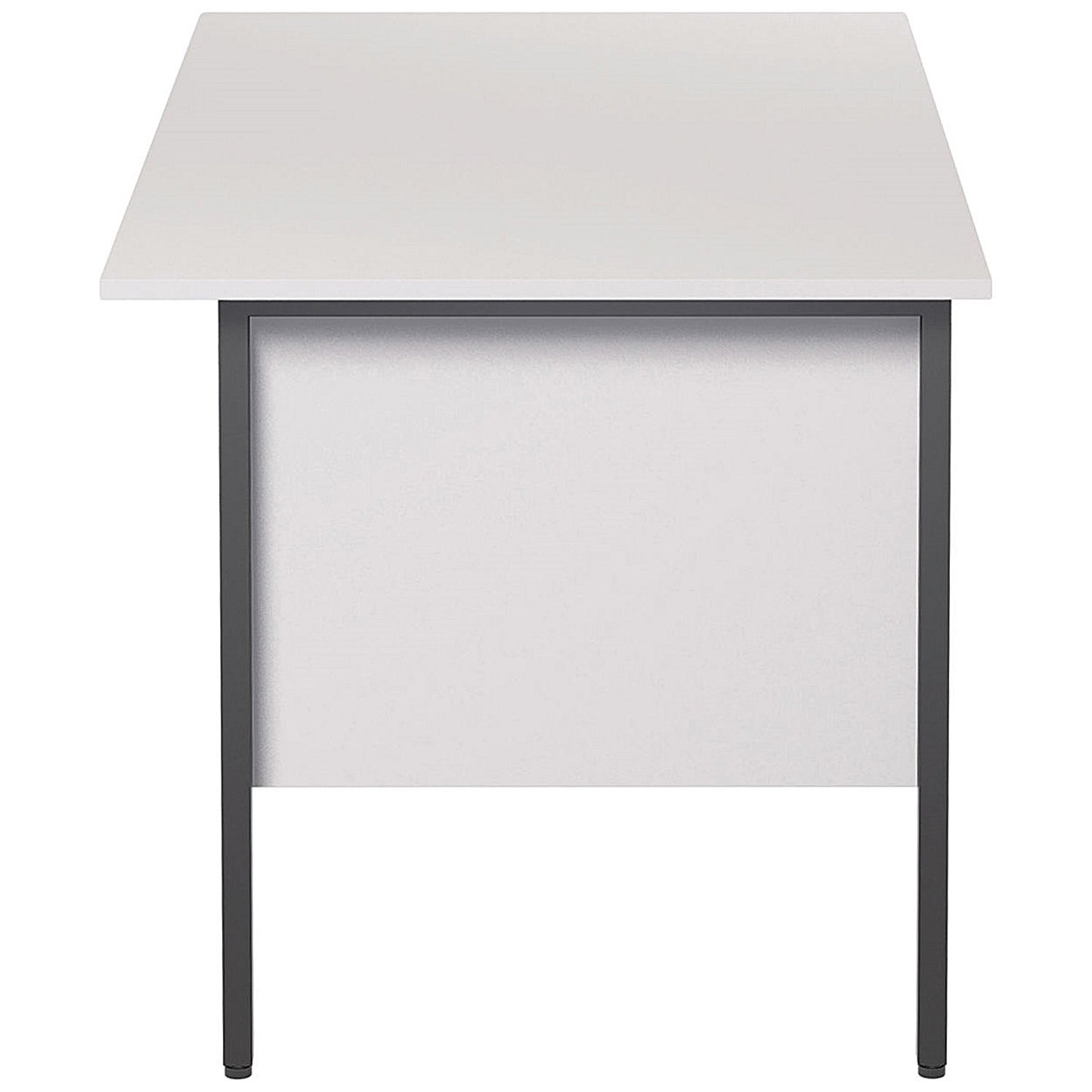Serrion 1200mm Rectangular Desk, Silver Straight Legs, White