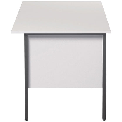 Serrion 1200mm Rectangular Desk, Silver Straight Legs, White