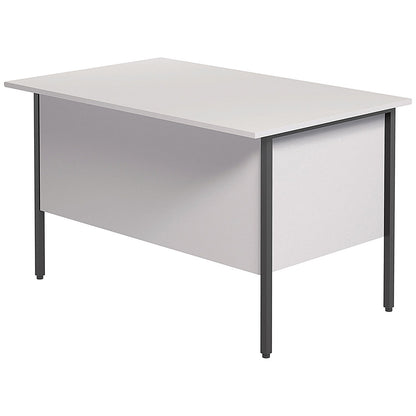 Serrion 1200mm Rectangular Desk, Silver Straight Legs, White