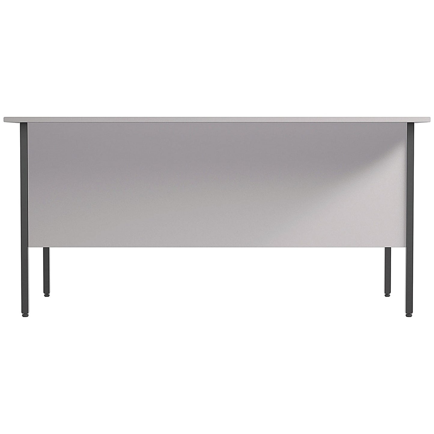 Serrion 1500mm Rectangular Desk, Silver Straight Legs, White