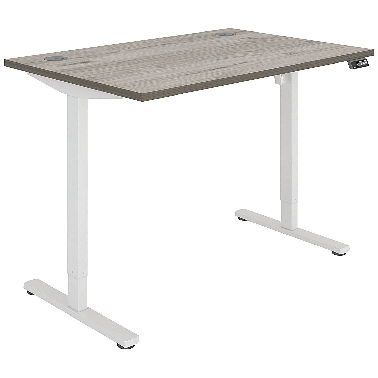 Polaris Single Motor Sit-Stand Desk, White Leg, 1200mm, Grey Oak Top Easy2Order : KF800082