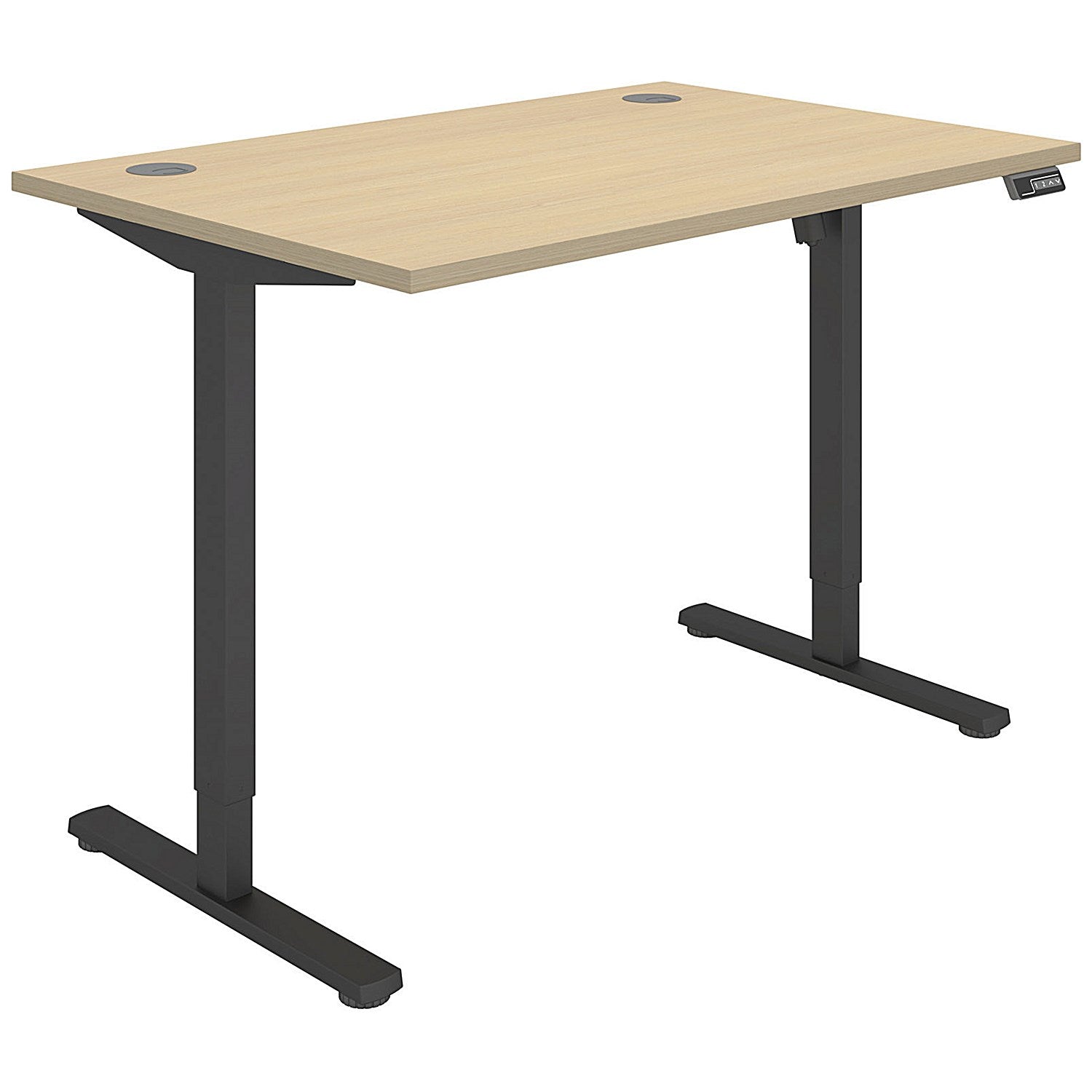 Polaris Single Motor Sit-Stand Desk, Black Leg, 1200mm, Oak Top Easy2Order : KF800083