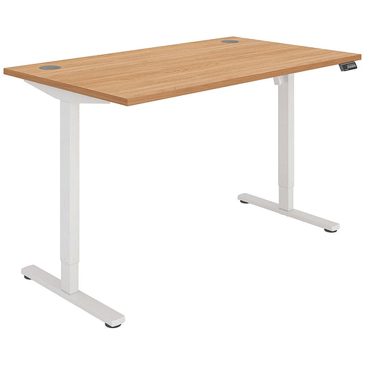 Polaris Single Motor Sit-Stand Desk, White Leg, 1400mm, Beech Top Easy2Order : KF800089