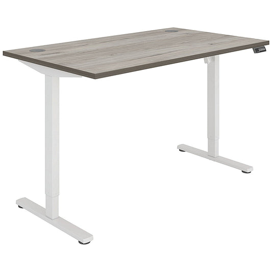 Polaris Single Motor Sit-Stand Desk, White Leg, 1400mm, Grey Oak Top Easy2Order : KF800091