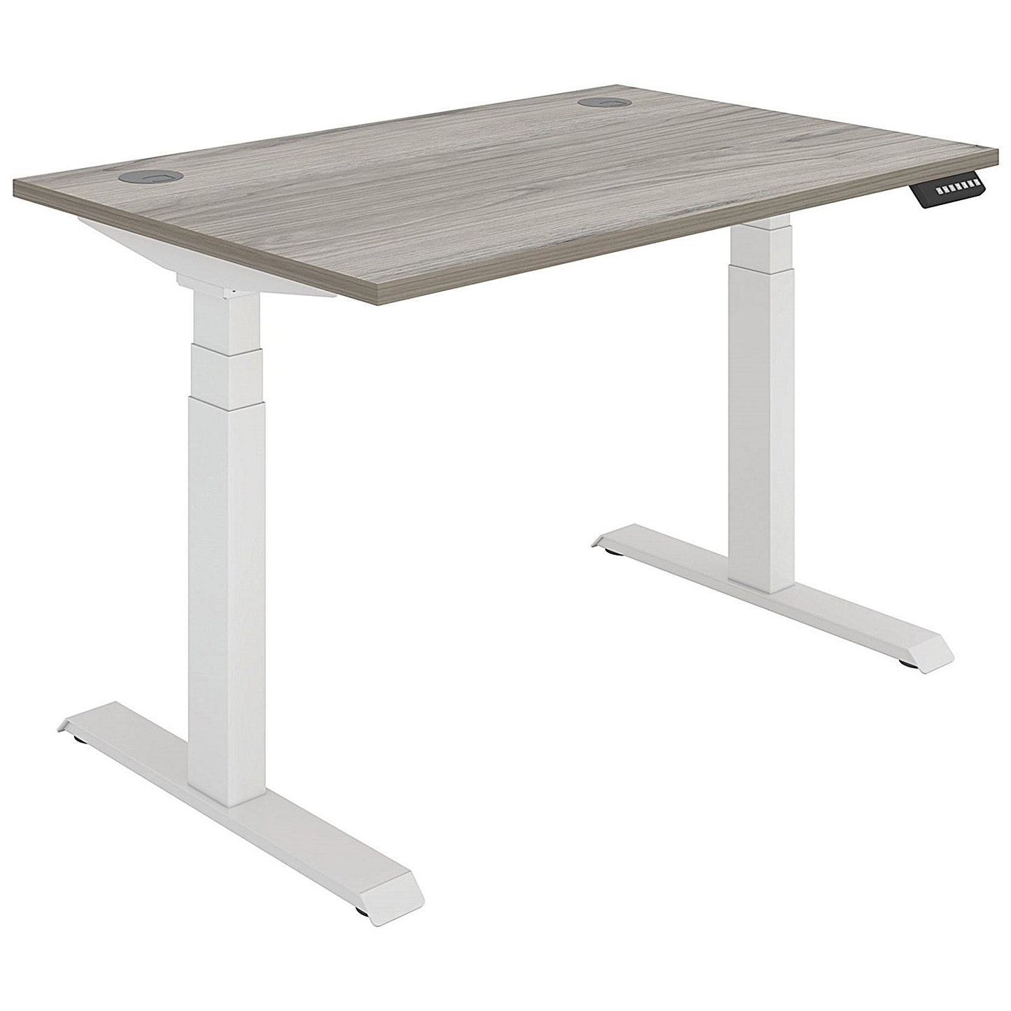 Polaris Dual Motor Sit-Stand Desk, White Leg, 1200mm, Grey Oak Top Easy2Order : KF800102
