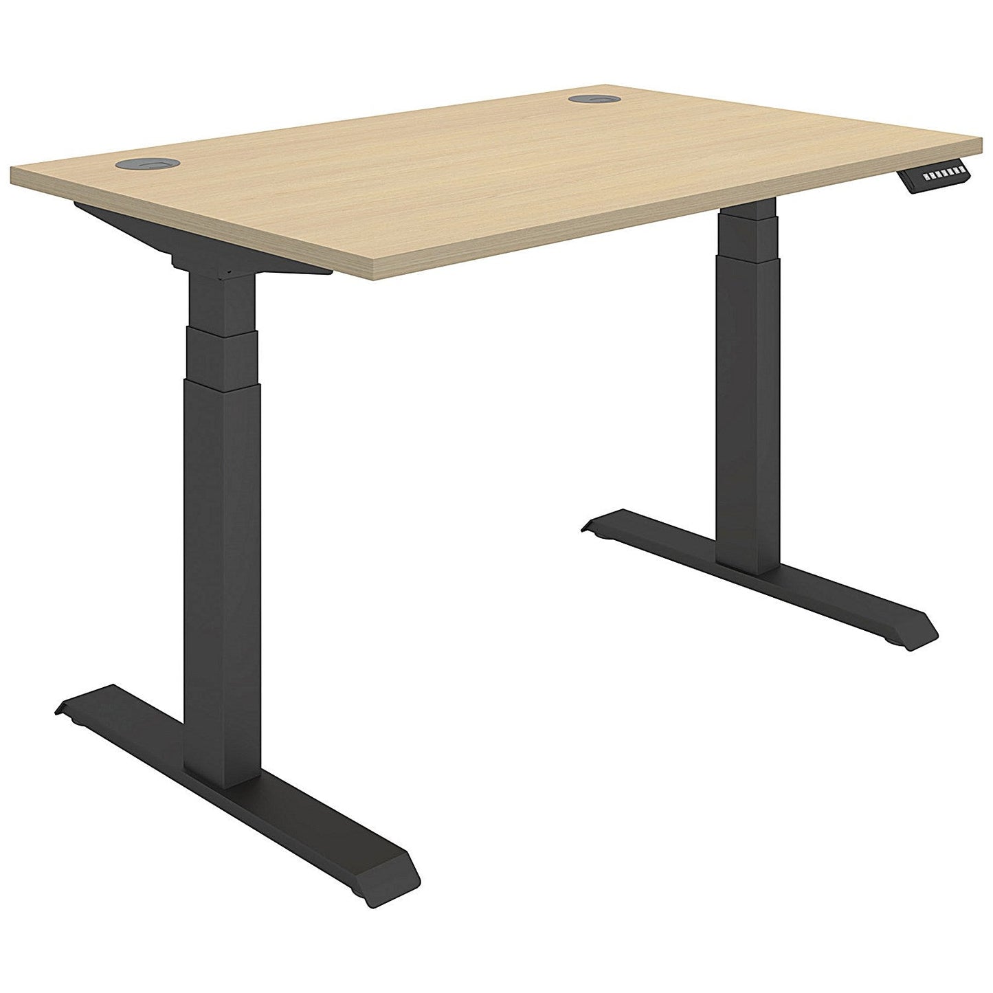 Polaris Dual Motor Sit-Stand Desk, Black Leg, 1200mm, Oak Top Easy2Order : KF800103