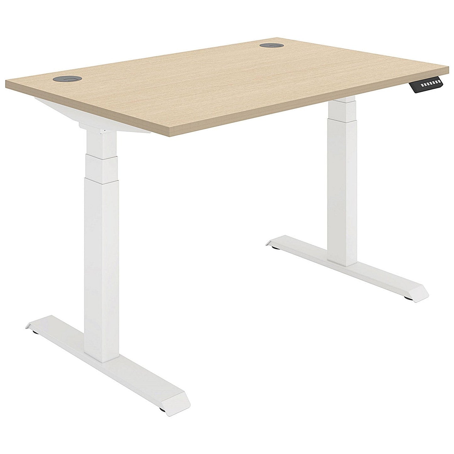 Polaris Dual Motor Sit-Stand Desk, White Leg, 1200mm, Oak Top Easy2Order : KF800105