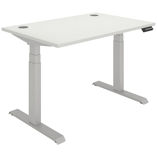 Polaris Dual Motor Sit-Stand Desk, Silver Leg, 1200mm, White Top Easy2Order : KF800107