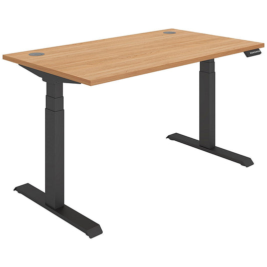 Polaris Dual Motor Sit-Stand Desk, Black Leg, 1400mm, Beech Top Easy2Order : KF800110