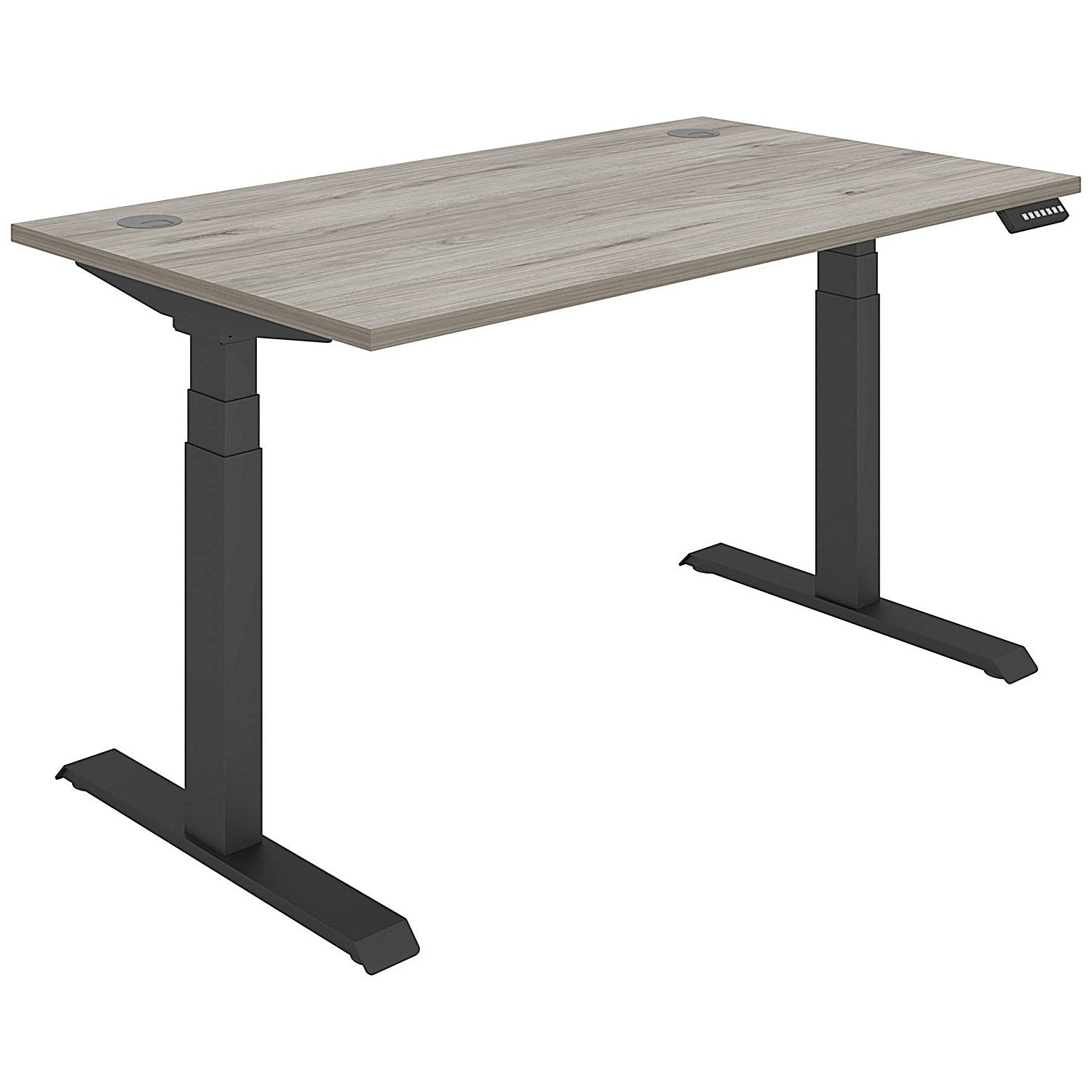 Polaris Dual Motor Sit-Stand Desk, Black Leg, 1400mm, Grey Oak Top Easy2Order : KF800113