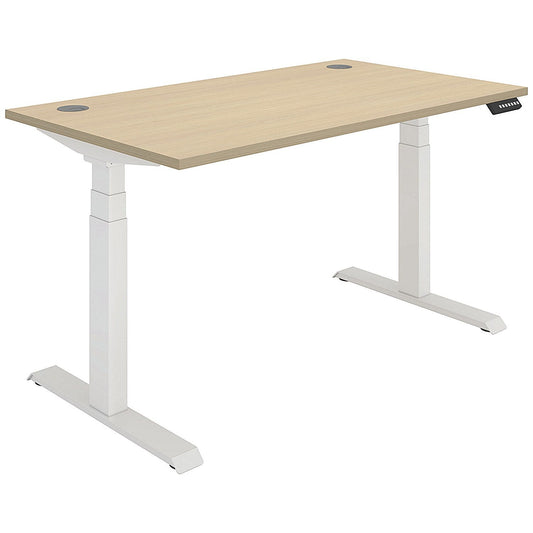 Polaris Dual Motor Sit-Stand Desk, White Leg, 1400mm, Oak Top Easy2Order : KF800118
