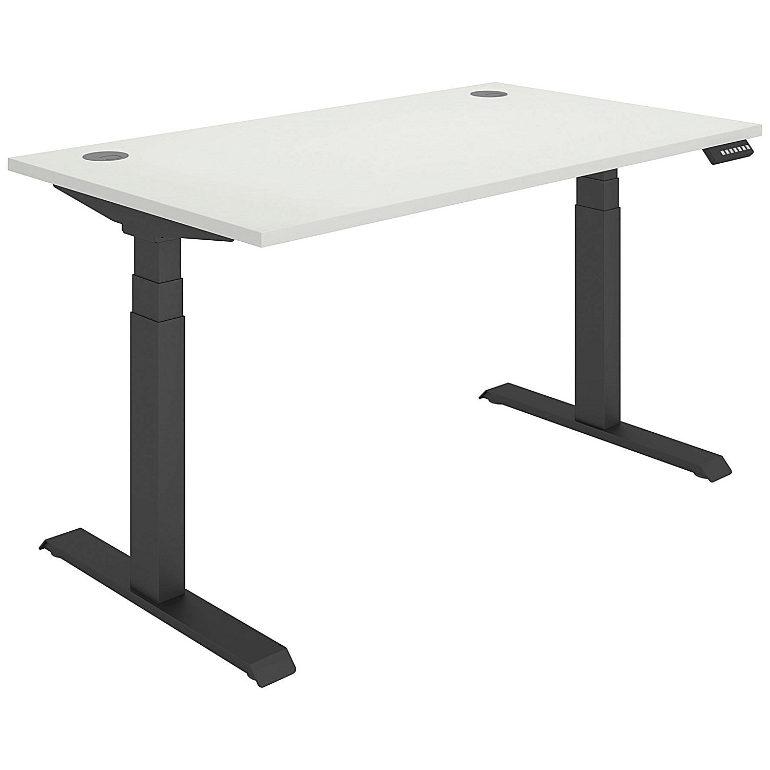 Polaris Dual Motor Sit-Stand Desk, Black Leg, 1400mm, White Top Easy2Order : KF800119