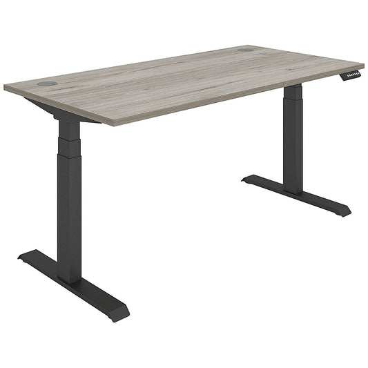 Polaris Dual Motor Sit-Stand Desk, Black Leg, 1600mm, Grey Oak Top Easy2Order : KF800125