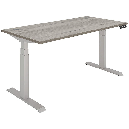 Polaris Dual Motor Sit-Stand Desk, Silver Leg, 1600mm, Grey Oak Top Easy2Order : KF800126