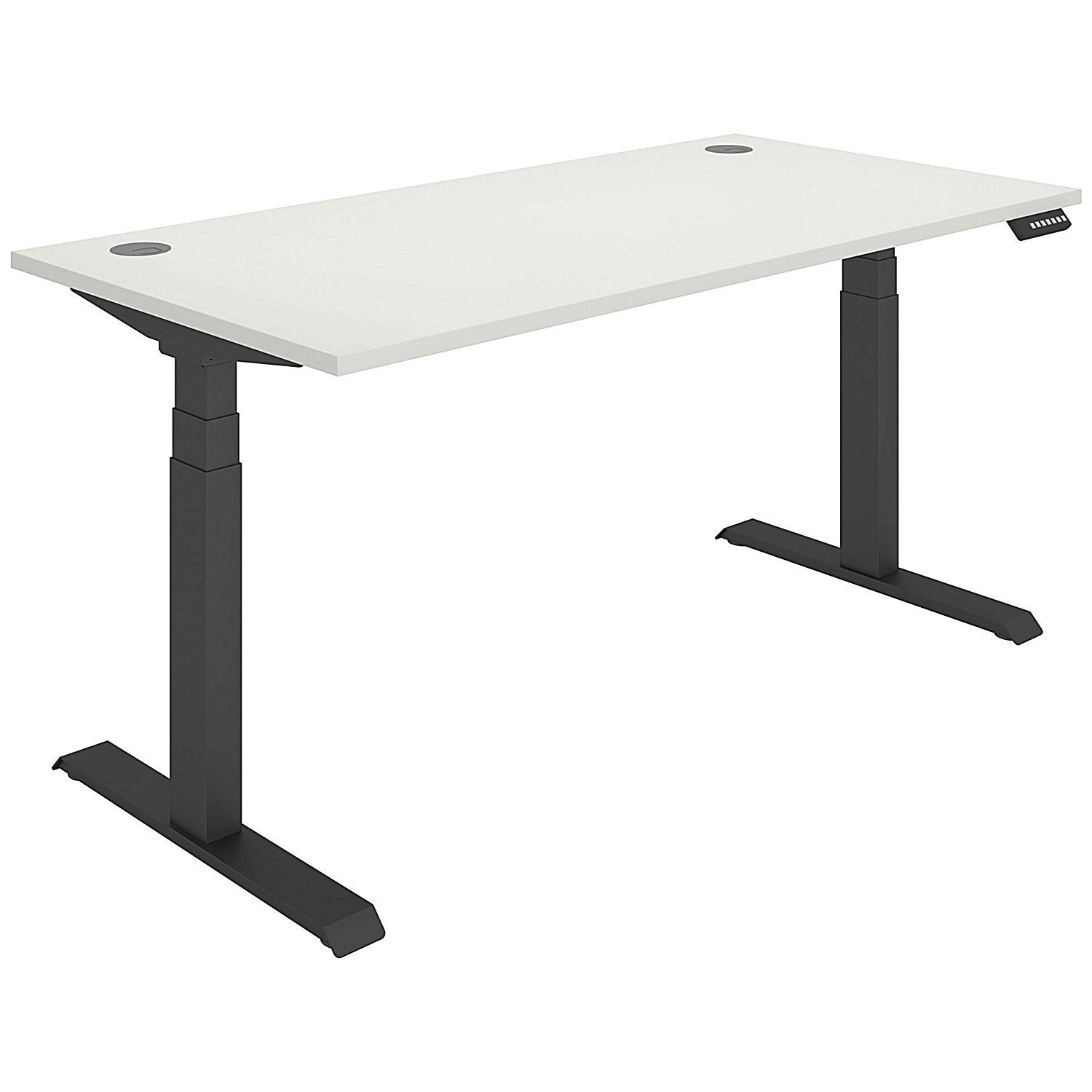Polaris Dual Motor Sit-Stand Desk, Black Leg, 1600mm, White Top Easy2Order : KF800131