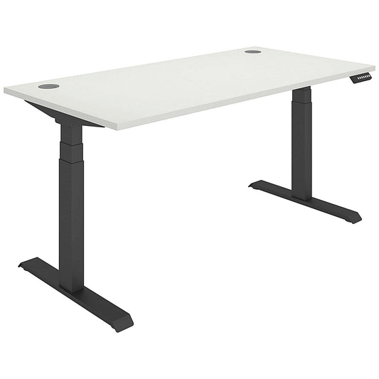 Polaris Dual Motor Sit-Stand Desk, Black Leg, 1600mm, White Top Easy2Order : KF800131