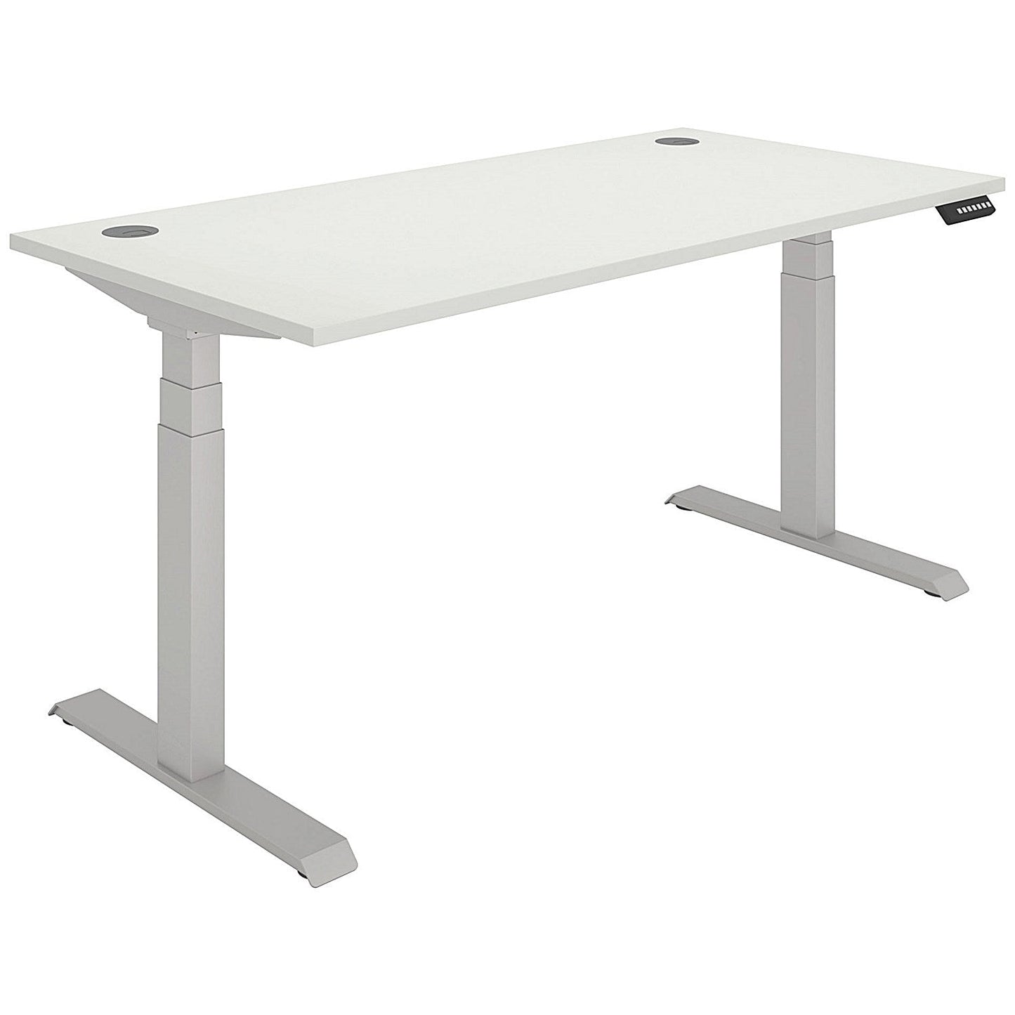 Polaris Dual Motor Sit-Stand Desk, Silver Leg, 1600mm, White Top Easy2Order : KF800132