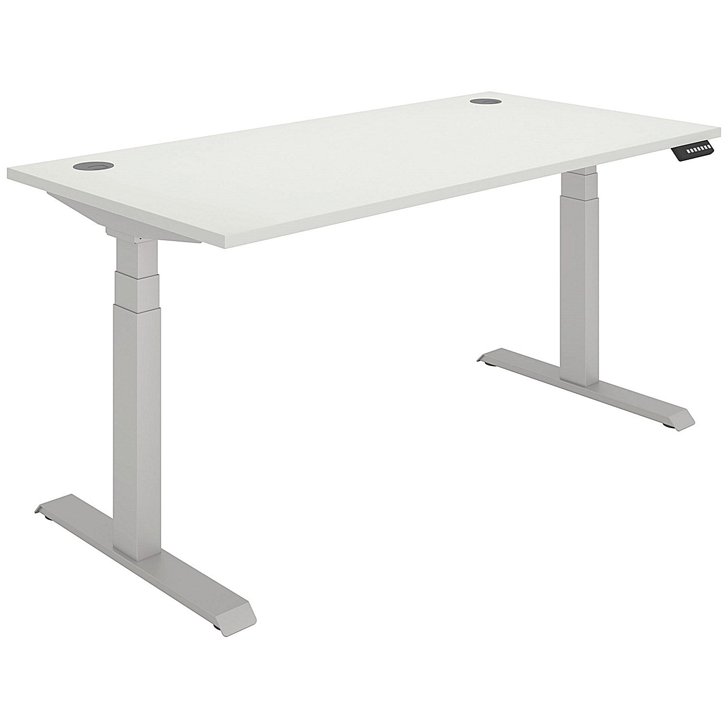Polaris Dual Motor Sit-Stand Desk, Silver Leg, 1600mm, White Top Easy2Order : KF800132