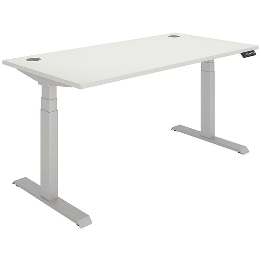 Polaris Dual Motor Sit-Stand Desk, Silver Leg, 1600mm, White Top Easy2Order : KF800132