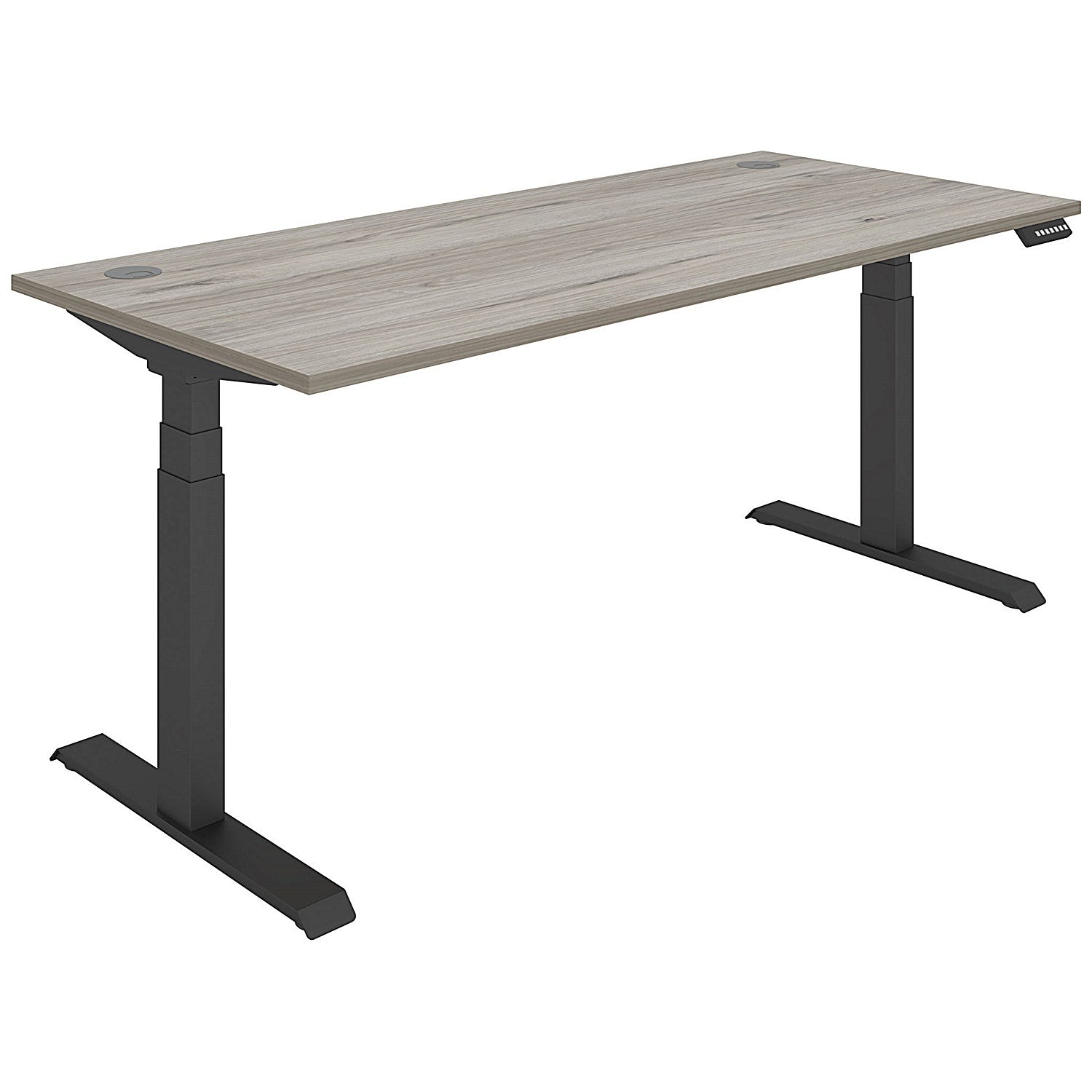 Polaris Dual Motor Sit-Stand Desk, Black Leg, 1800mm, Grey Oak Top Easy2Order : KF800137