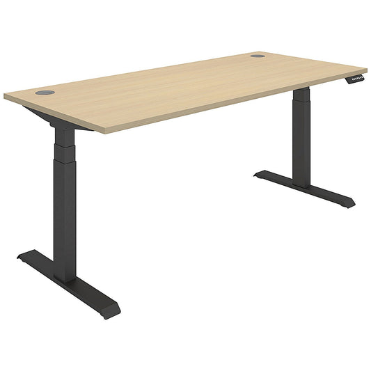 Polaris Dual Motor Sit-Stand Desk, Black Leg, 1800mm, Oak Top Easy2Order : KF800140