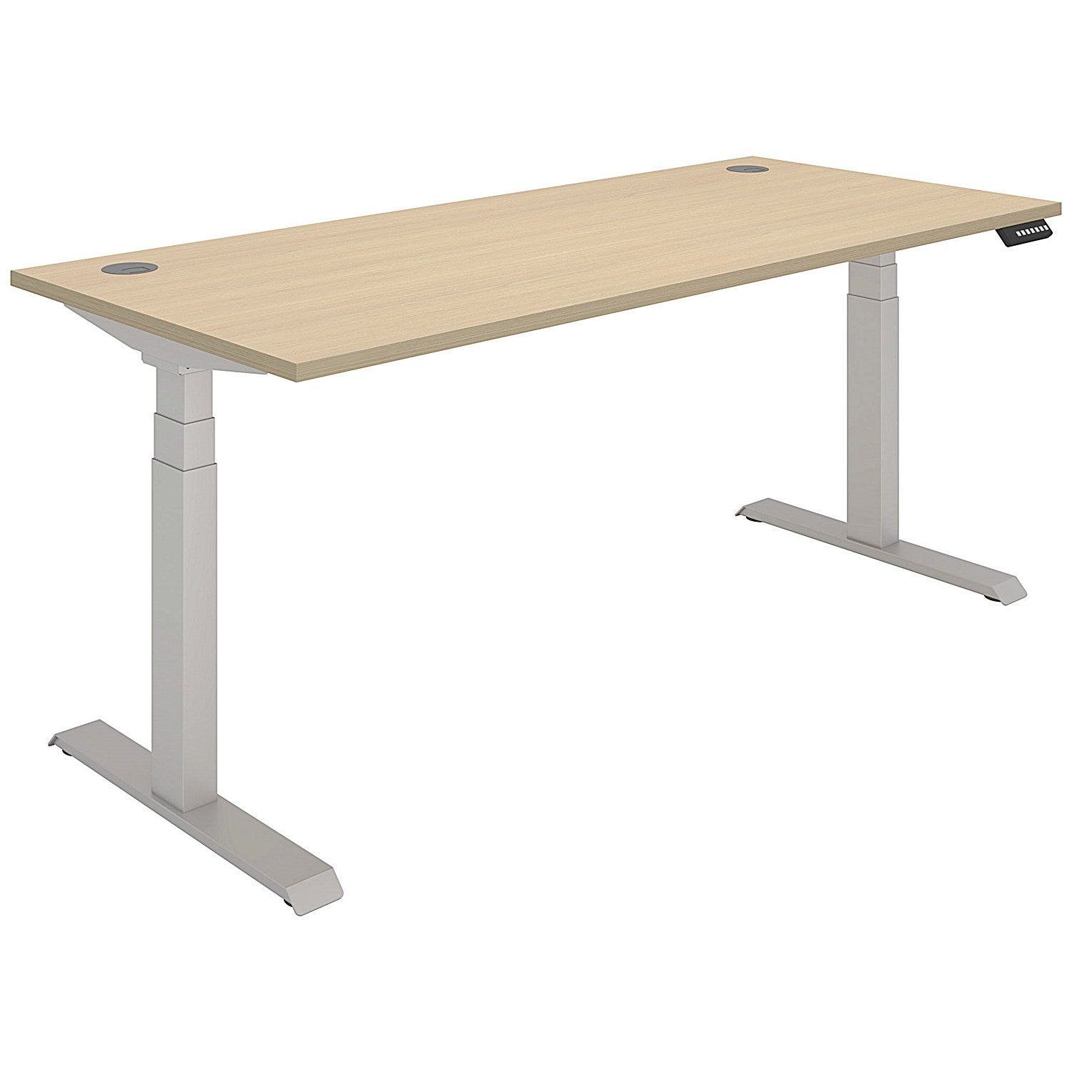 Polaris Dual Motor Sit-Stand Desk, Silver Leg, 1800mm, Oak Top Easy2Order : KF800141