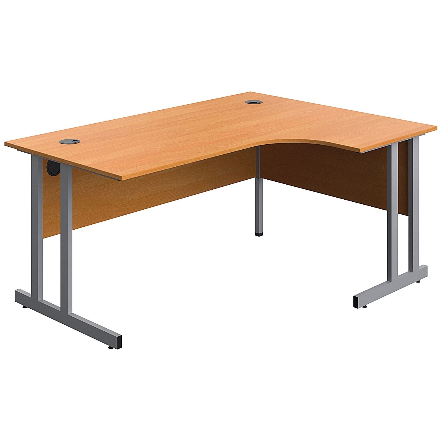 Serrion 1600mm Corner Desk, Right Hand, Silver Cantilever Legs, Beech Easy2Order : KF800232