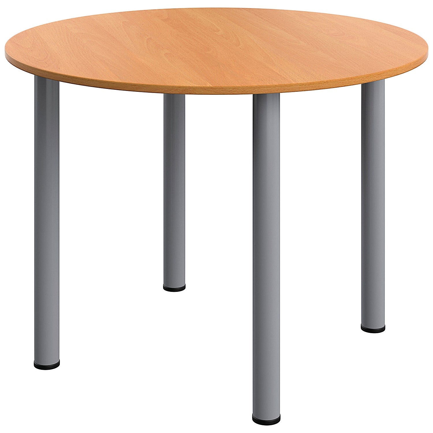 Serrion Pole Leg Round Meeting Table, 1000mm Wide, Beech Easy2Order : KF800233