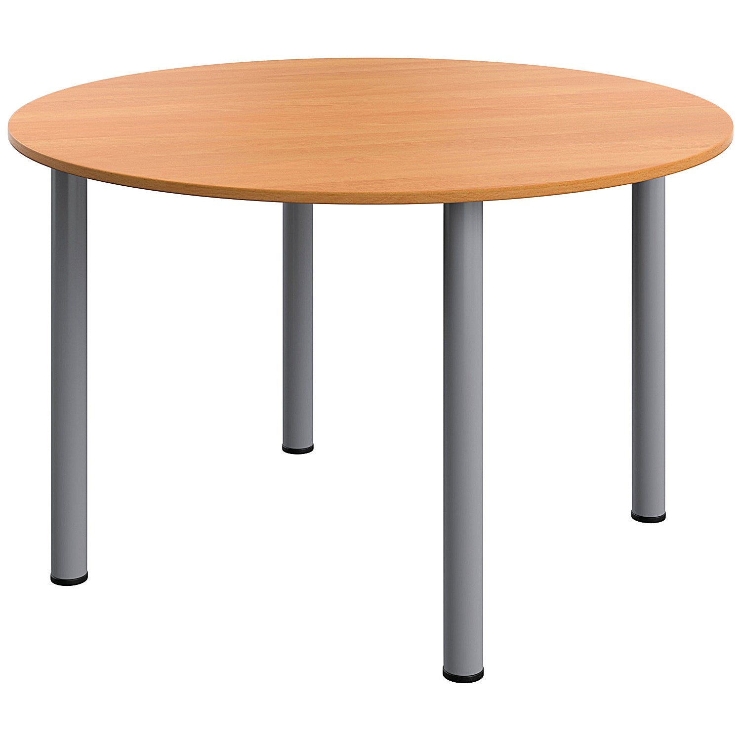 Serrion Pole Leg Round Meeting Table, 1200mm Wide, Beech Easy2Order : KF800234