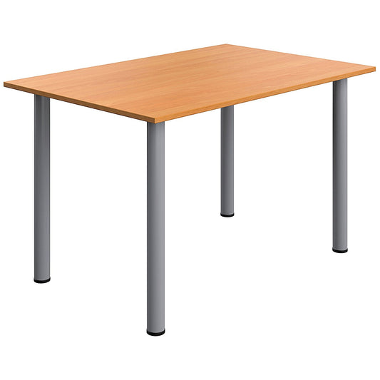 Serrion Pole Leg Rectangular Table, 1200x800mm, Beech Easy2Order : KF800235